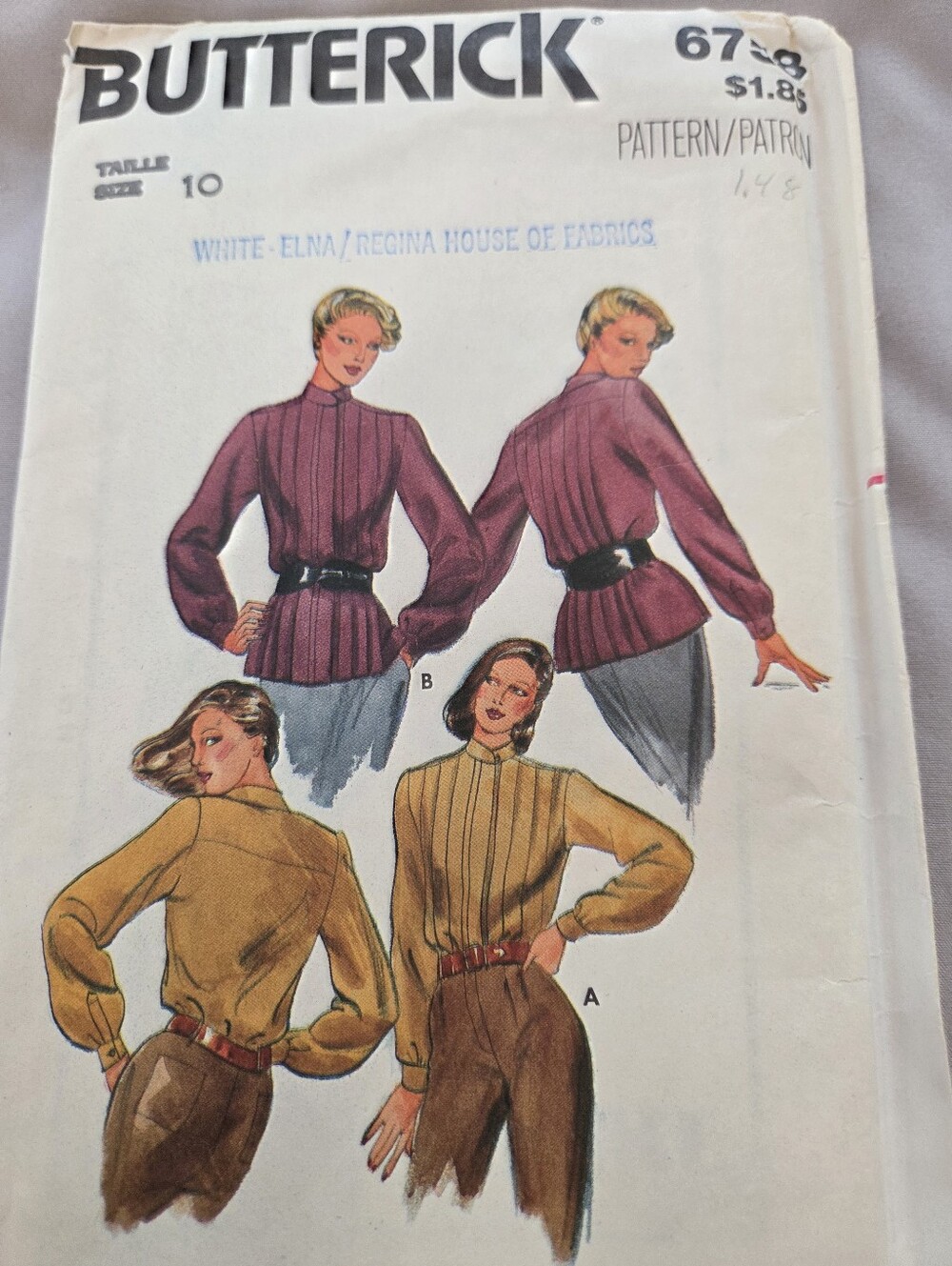 Butterick 6758 Misses' Blouse Sewing Pattern